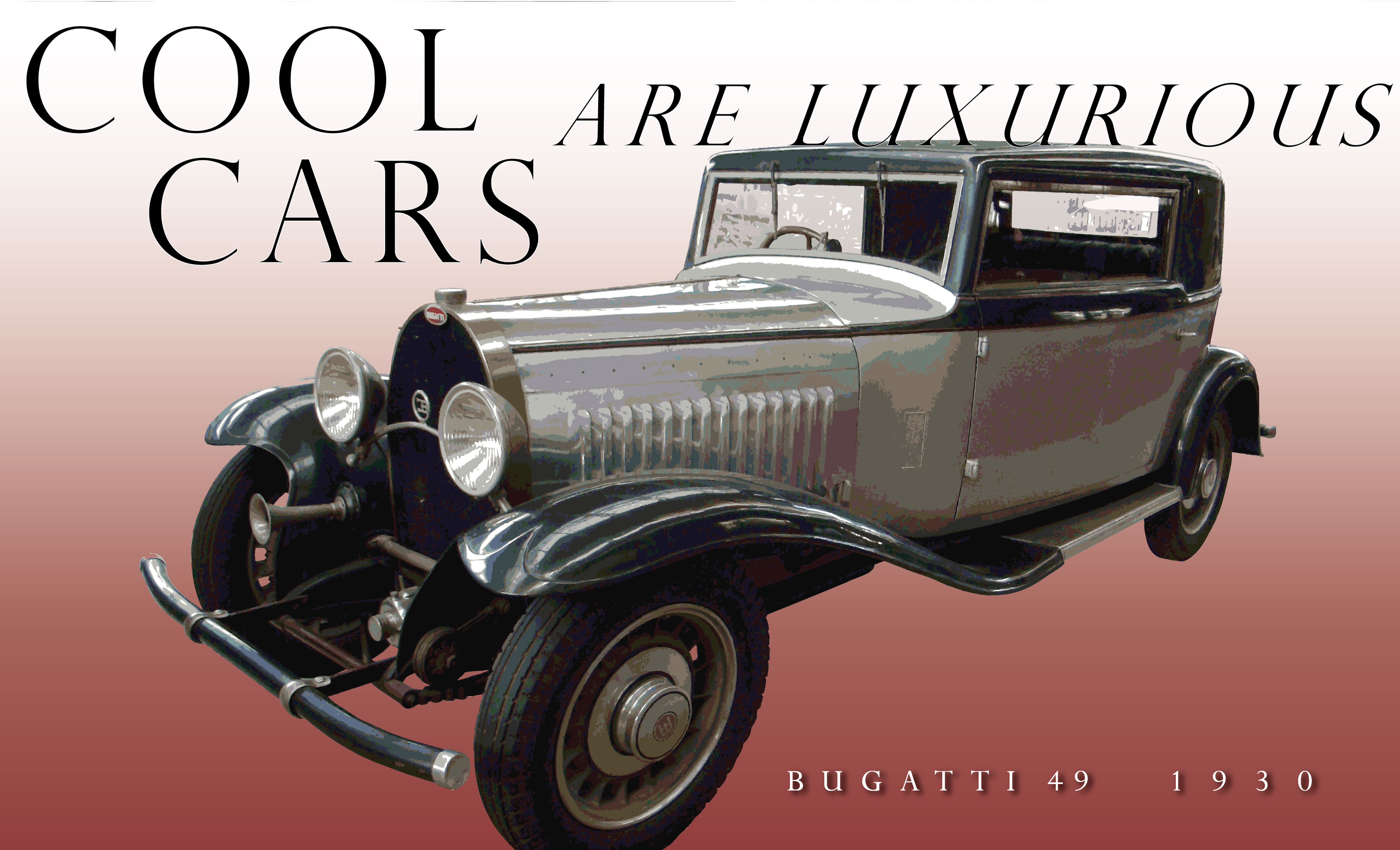 Graphic of a 1930 Bugatti 49