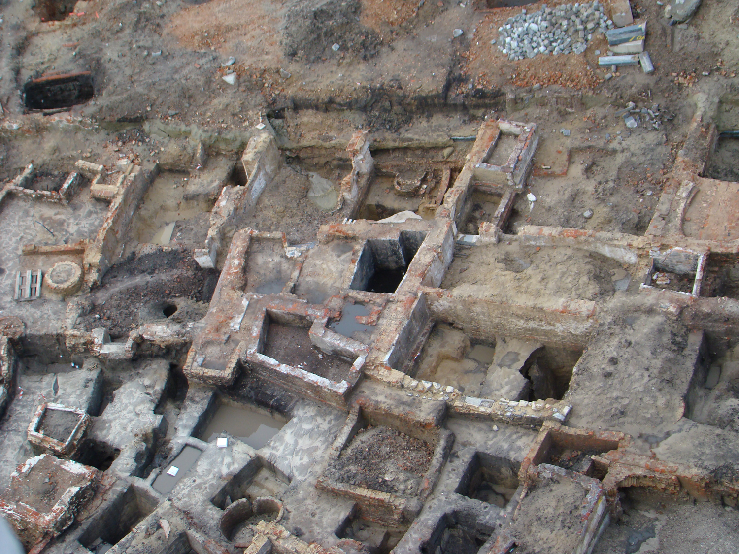 An archeological dig in Ghent, Belgium